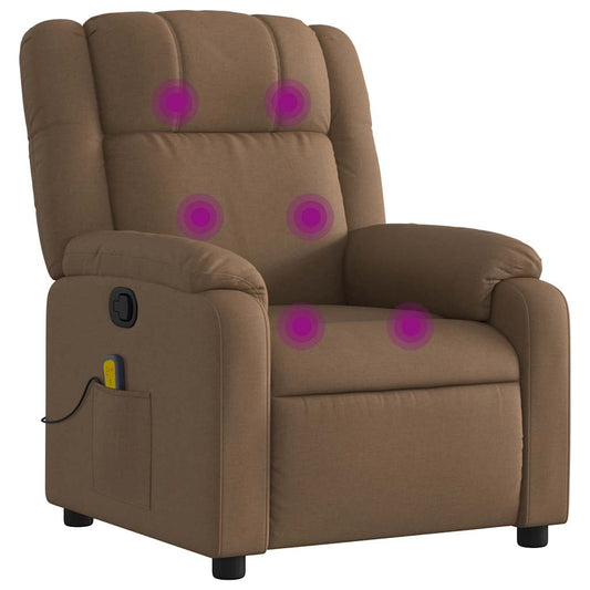 Relaxstoel – Fauteuil – Lounge Stoel – TV Stoel – Zithoekstoel – Handmatig Verstelbaar Bruin – Stevig Houten & Metalen Frame – Comfortabele Dikke Padding
