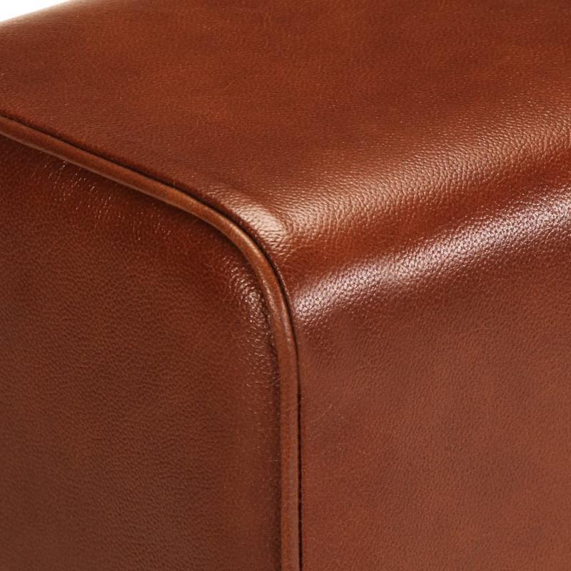 Gymnastics bench 38cm real leather and solid mango wood brown