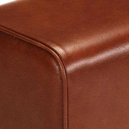 Gymnastics bench 38cm real leather and solid mango wood brown
