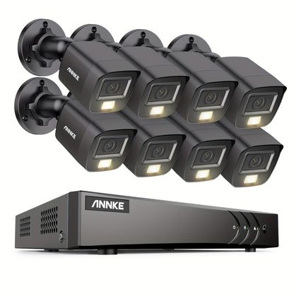 Beveiligingscamera Set – Camerabewaking – Bewakingscamera – CCTV Systeem – Draadloos Beveiligingssysteem – 8 Camera’s 3K Resolutie – Kleurennachtzicht & Personen- en Voertuigdetectie