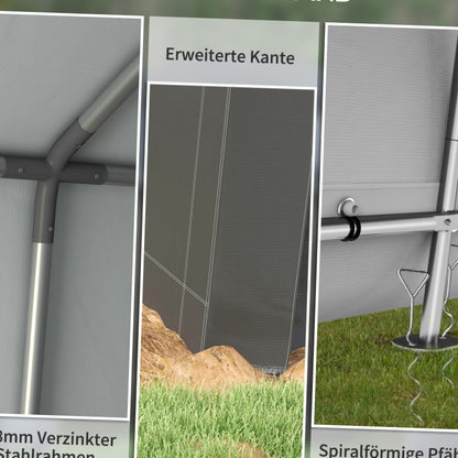 Garagetent – Opslagtent – Carport – Schuurtent – Garage Shelter – Waterafstotende Folie – Ritssluiting Deur – 2,1x3,6x2,35 m – Donkergrijs