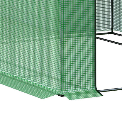 Kweekkas – Broeikas – Tuinkas – Plantenkas – Foliekas – 244x180x210 cm – Groen gecoat Stalen Frame – 8 Stevige Planken