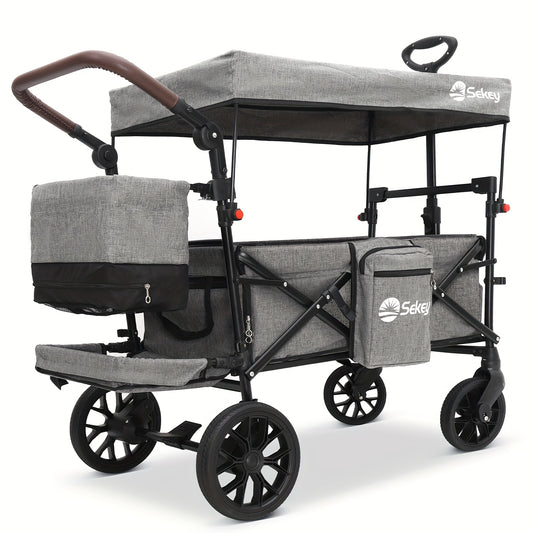 Inklapbare Bolderkar – Grote Bolderwagen – Inklapbare Trolley – Vouwwagen – Tuinwagen – XXL PU-wielen – Gevoerde Comfortabele Bekleding