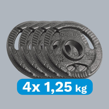 Gietijzeren Gewichtenset – Halterschijven – Fitnessgewichten – Gewichtplaten – Dumbbell Schijven – 4x1,25 kg – 51 mm Gat – Handgrepen