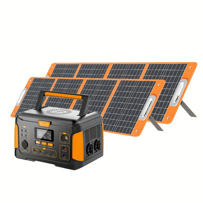 Draagbare Zonne-energiegenerator – Powerstation – Mobiele Energievoorziening – Zonnepaneel Set – Camping Generator – 1000W Vermogen – 932,4Wh Lithium Batterij