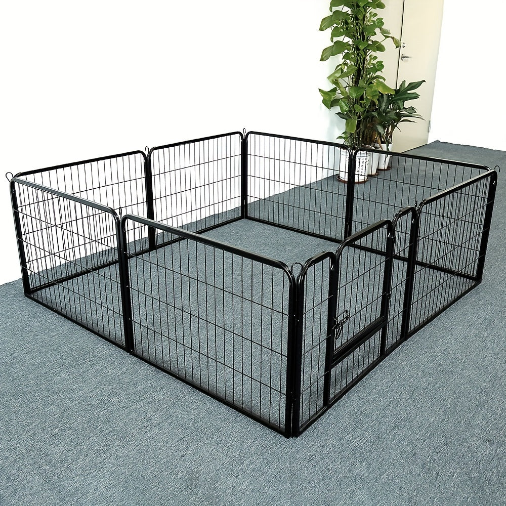 Hondenren – Puppyren – Hondenkennel – Konijnenren – Kattenren – 8 Panelen Met Deur – Stevig Metalen Frame – 60 cm Hoog