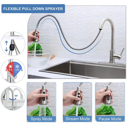 Stainless Steel Sink On A 80x50x22cm Countertop, Handmade Sink With Rotating And Extendable Faucet, Sink With Drain Basket And Soap Dispenser, Kitchen Sink, Bar Sink.