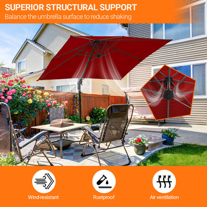 Parasol – Terrasparasol – Zonnescherm – Marktparasol – Tuinparasol – Groen – 330 cm Vierkant – Aluminium Frame – Kantelbaar & 360° Draaibaar