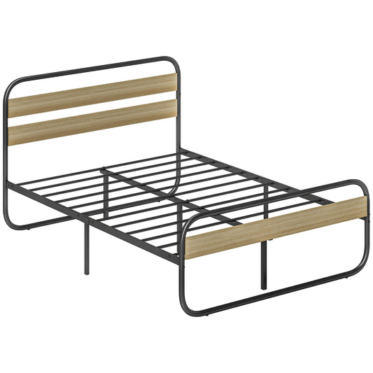 Tweepersoonsbed – Bed – Boxspring – Slaapbank – Bedframe – Industrieel Design – 140x190 cm – Stalen Frame Met Opbergruimte