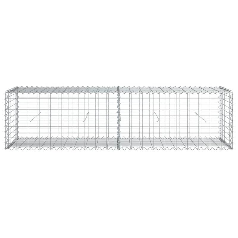 Schanskorf 200x50x50 cm Galvanized Silver Metal Garden Edging - Durable, Weather-Resistant, Ideal for Raised Beds and Landscaping, Landscaping Material|Decorative Edging|Durable Edging