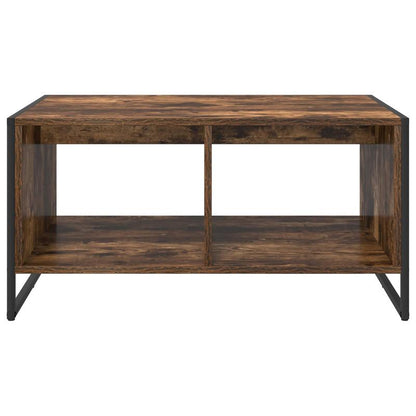 Couchtisch – Salontafel – Bijzettafel – Nachtkastje – Tafel – Multifunctioneel Design – 80 x 50 x 40 cm – Hardhout & Fiberboard – Compact voor Kleine Ruimtes – Modern Bruin