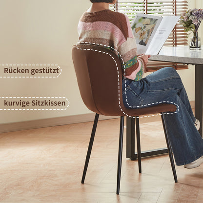 Eetkamerstoel – Kuipstoel – Stoel – Draaistoel – Meubel – Set van 2 – Velvet Bekleding – Metalen Onderstel – 86x58x45 cm – Comfortabel & Stijlvol