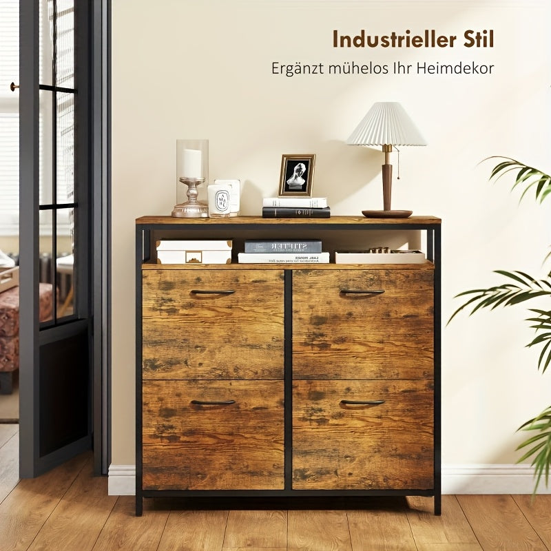 for shoe Rack, for shoe Cabinet with 4 Foldable Drawers, Entryway for shoe Rack, Cabinet with for shelves, Narrow for shoe Rack, for shoe Bench, Multi-purpose Cabinet, 103 X 34.5 X 72cm, Perfect for Shoes, Hallway, Bathroom,