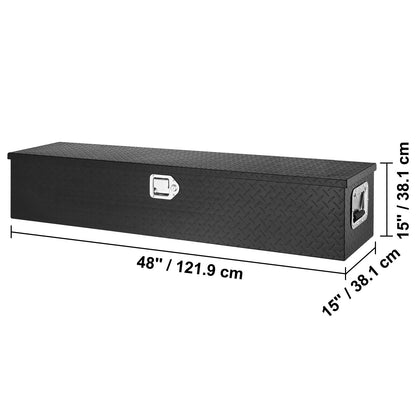 Gereedschapskist – Gereedschapskoffer – Opbergkist – Toolbox – Opbergbox – Aluminium – Waterdicht – Met Slot en T-handgreep – 122x38x38 cm – Zwart