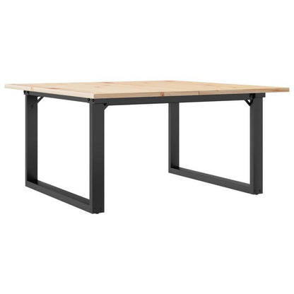 Salontafel – Koffietafel – Woonkamertafel – Bijzettafel – Tafeltje – Industrieel Design – Massief Dennehouten Blad – Stabiel Metalen O-Frame – 90x90x45 cm – Eenvoudige Montage