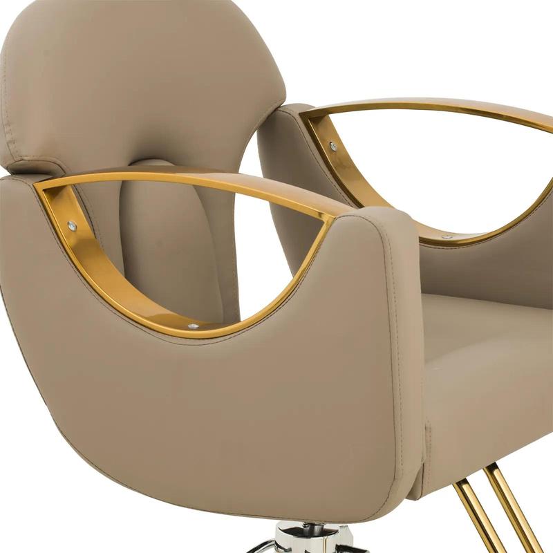 BARTON Barber Chair with Footrest - Beige - QUORE