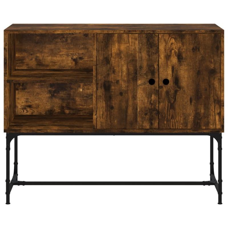 Sideboard 100x40x79.5cm bewerkt wood gerookt oakkleurig Removable storage practical