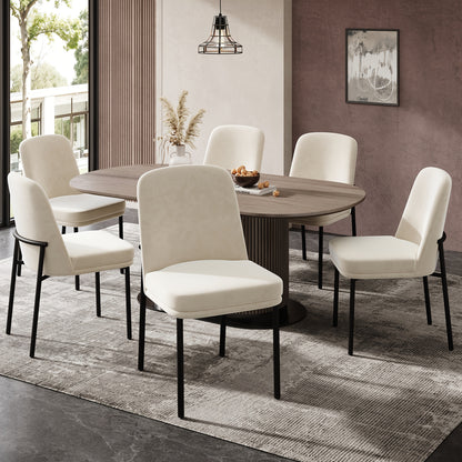 Eetkamerstoel – Stoel – Dining Chair – Caféstoel – Restaurantstoel – Set van 2 – Dikke Kussens met Katoenen Vulling – Stevige Zilverkleurige Metalen Poten