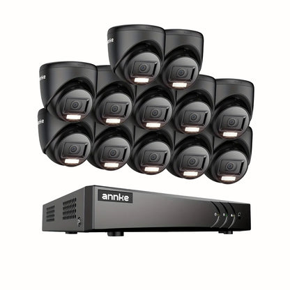 Beveiligingscamera – Bewakingscamera – CCTV Camera – Buitencamera – 8-kanaals Systeem – 0TB Opslag – AI Mens- en Voertuigdetectie – Dual Light Nachtzicht 20m