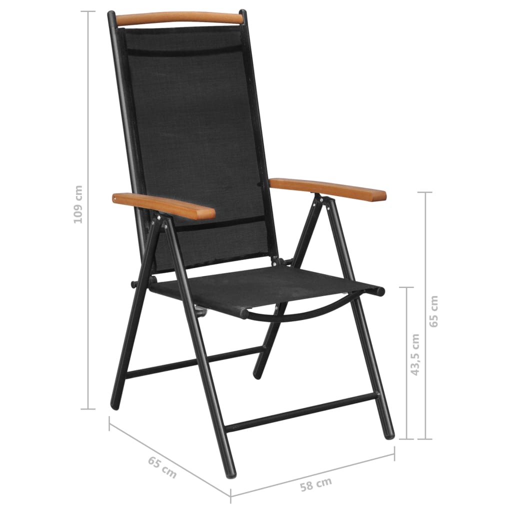 Tuinstoelen – Inklapbare Stoelen – Balkonstoelen – Aluminium Frame – Verstelbare Rugleuning – Weerbestendige Bekleding