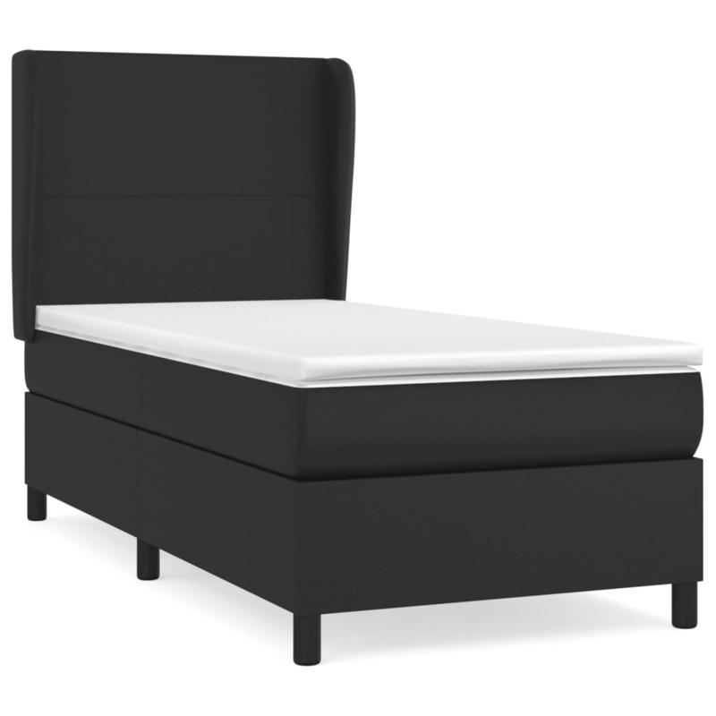 Boxspringbed – Bed – Slaapbed – Ledikant – Slaapbank – Zwart – 90x190 cm – Stevig Hardhout Frame – Geen Montage Nodig