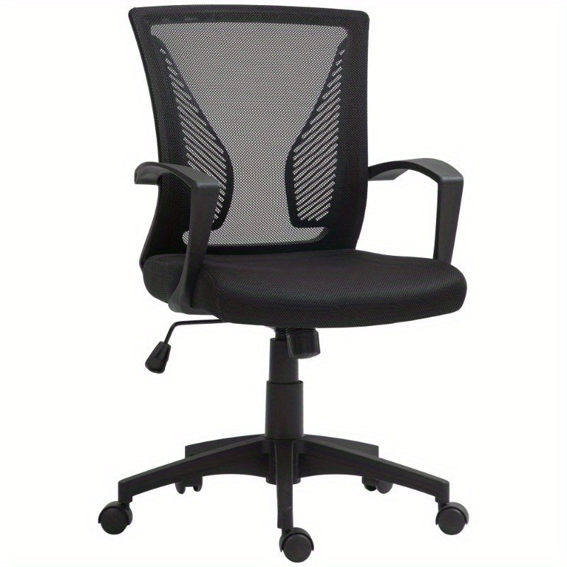 Bureaustoel – Bureaustoelen – Kantoorstoel – Draaistoel – Office Chair – Verstelbare Hoogte – Kantelfunctie Met Spanningregelaar – Max. 120,2 kg – Vijfwielig Niet-Markerend Onderstel – Zwarte Stof