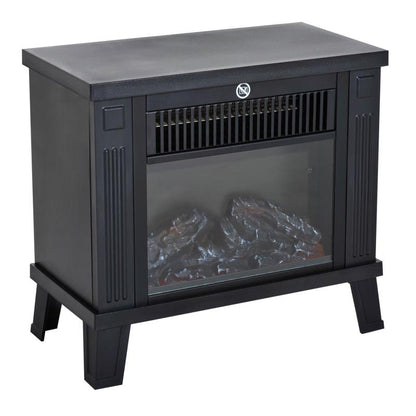 Elektrische Haard – Sfeerhaard – Open Haard – Kachel – Elektrische Kachel – Realistisch Vlameffect – 600W/1200W Verwarming – Compact Zwart Metaal Met Glazen Deur – Veilig En Energiezuinig – 34x17x31 cm