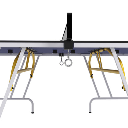 Opvouwbare Tafeltennistafel – Tafeltennistafel Binnen Buiten – Pingpongtafel – Tafeltennisset – Blauwe Tafel – Metalen Frame – Compleet Met Batjes en Net – 274x152x76 cm