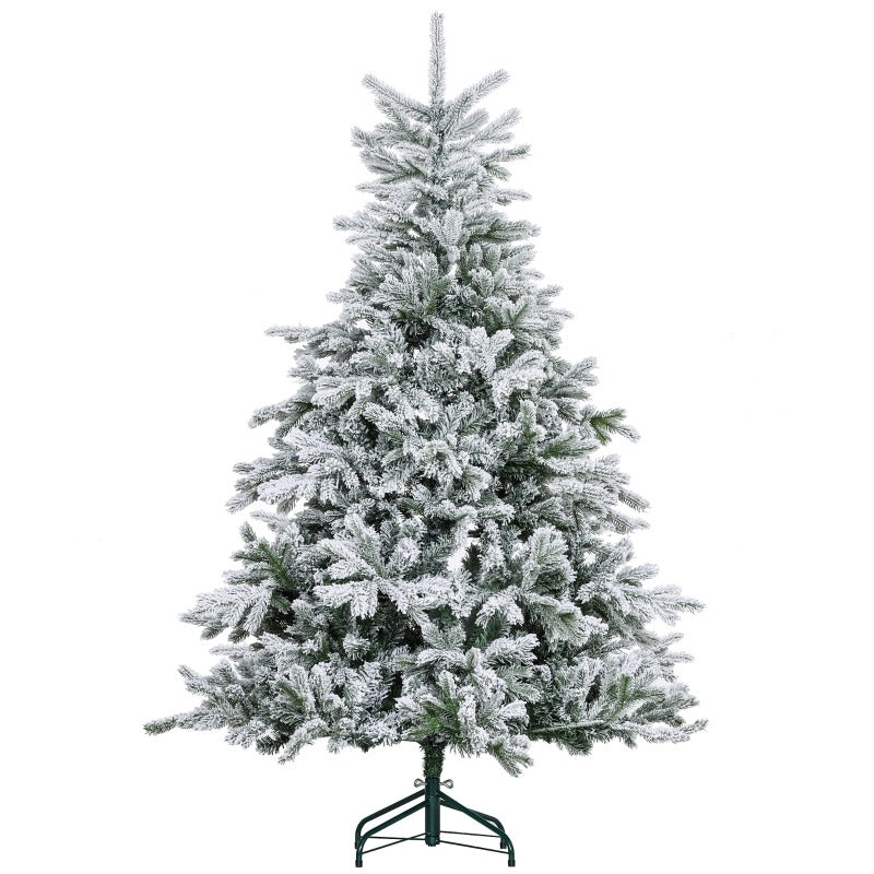 Kunstkerstboom – Nephierboom – Kerstboom Decoratie – Winterboom – Sfeervolle Boom – 180 cm Hoog – Vol Met Sneeuwvlokken – Makkelijk Montage & Vlamvertragend