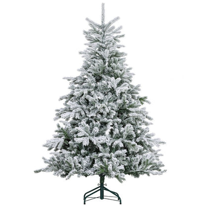 Kunstkerstboom – Nephierboom – Kerstboom Decoratie – Winterboom – Sfeervolle Boom – 180 cm Hoog – Vol Met Sneeuwvlokken – Makkelijk Montage & Vlamvertragend