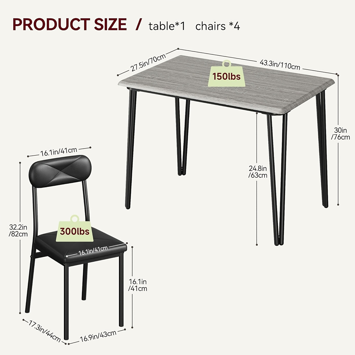 3pcs Compact Dining Table Set for 2 with Upholstered Chairs - Space-Saving Square Kitchen Table & Chairs Suitable for Small Spaces, Apartment, Studio - Modern Metal Furniture (Easy Assembly)