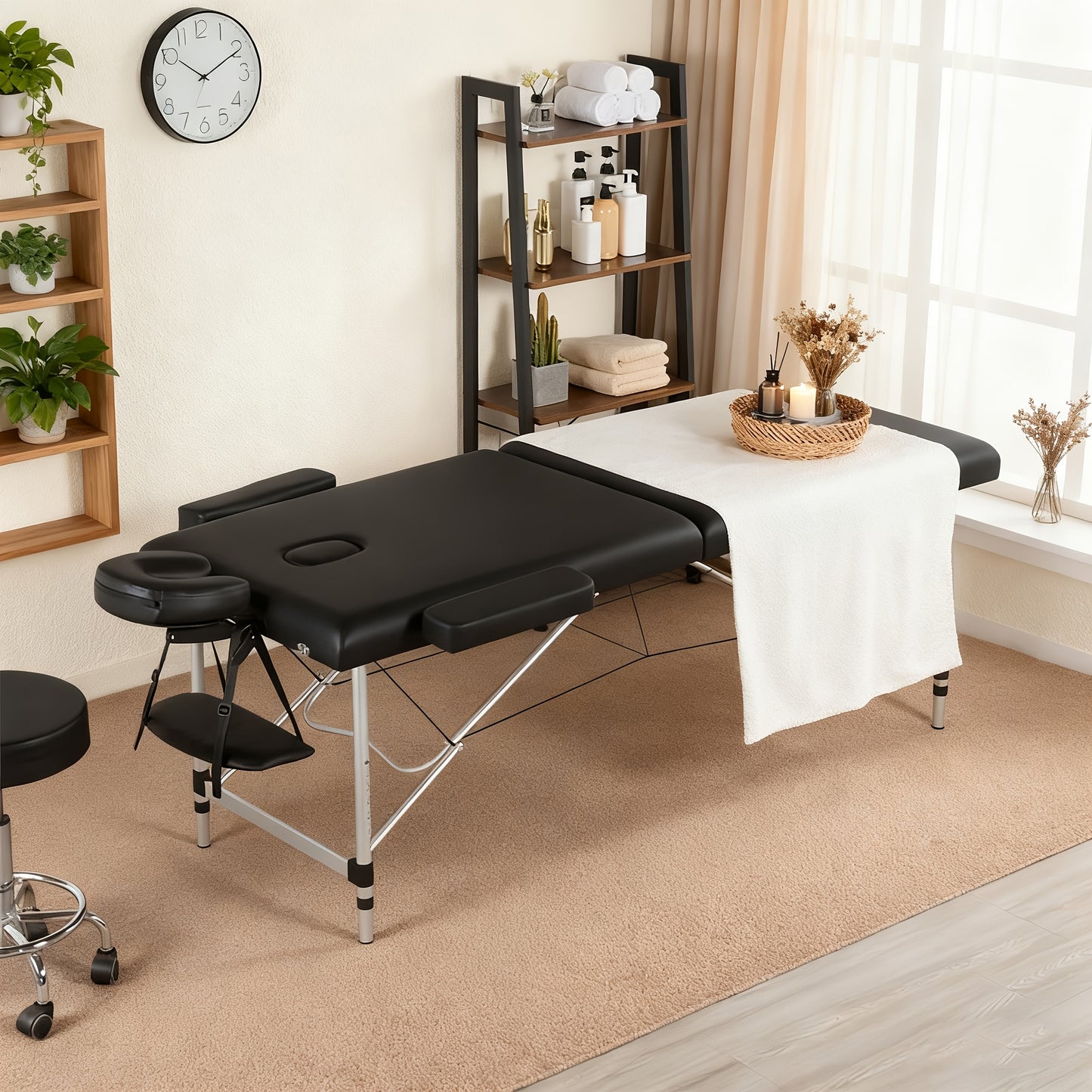 Professional Folding Massage Table Portable Adjustable Massage Bed with Carrying Case & Accessories for SPA, Salon, Home, Travel