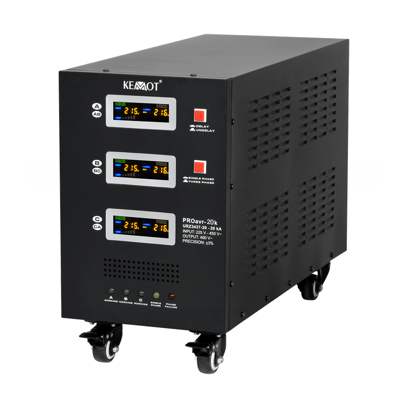 Automatische Driefasige Spanningsstabilisator 20000 VA 3% 230V – Hoogwaardige Spanningregelaar voor Industrie en Bedrijf