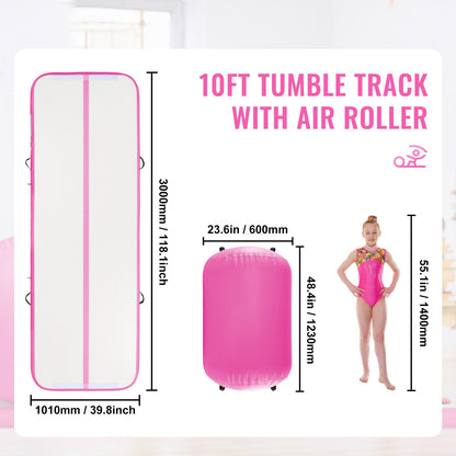 Air Track Set – Opblaasbare Gymmat – Turnmat – Trainingsmat – Gymnastiekmat – 2-delige Set – PVC Materiaal – Inclusief Elektrische Pomp