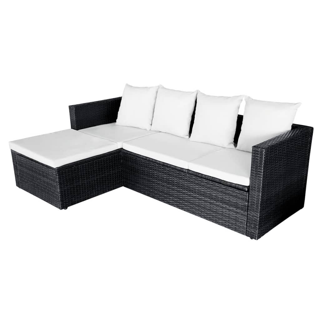 Loungeset – Tuinmeubelset – Loungeset Balkon – Loungeset Hoekbank – Loungeset Poly Rattan – Bruin – Weerbestendig PE Rattan – Uitneembare Wasbare Kussenhoezen