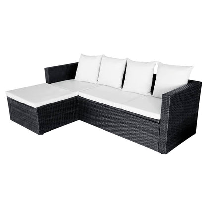 Loungeset – Tuinmeubelset – Loungeset Balkon – Loungeset Hoekbank – Loungeset Poly Rattan – Bruin – Weerbestendig PE Rattan – Uitneembare Wasbare Kussenhoezen