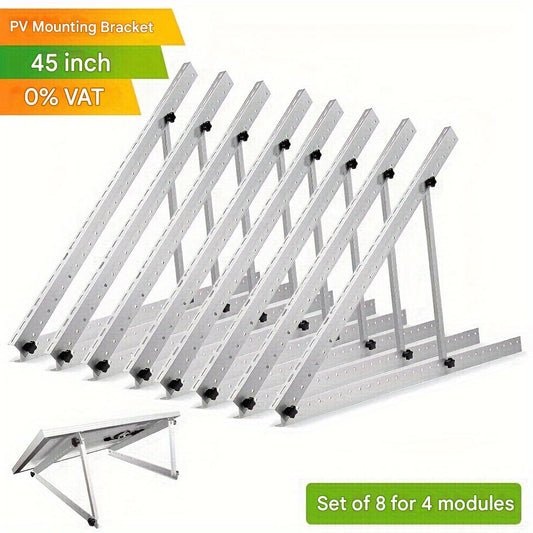 Zonnepaneelhouder – Zonnepaneelbeugel – Montageset – Bevestigingsbeugel – Verstelbare Zonnepaneelsteun – Aluminium & RVS – Geschikt Voor 200W-500W Panelen – Max 45 Inch