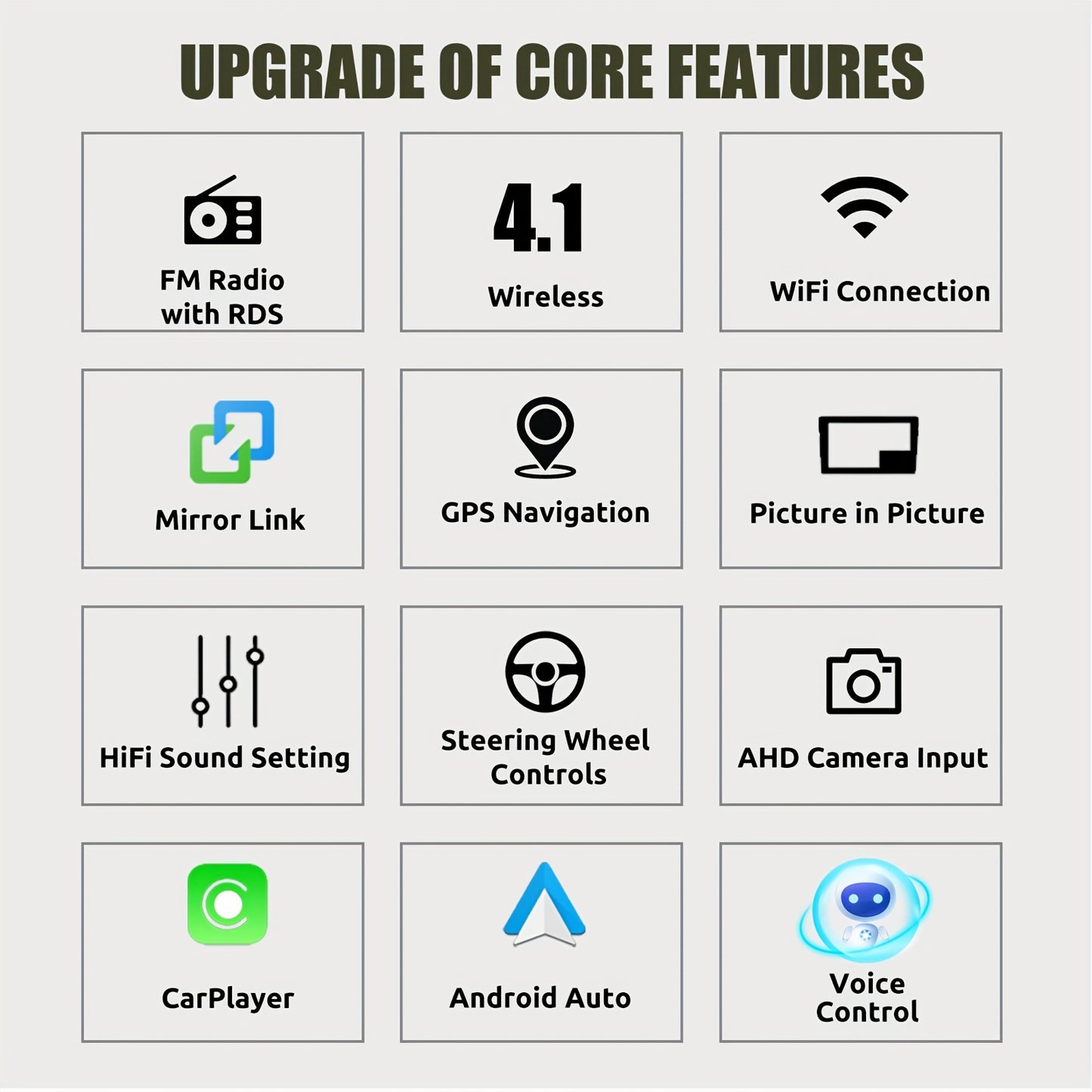 7-Inch Android 14 Autoradio – Multimedia Speler – Navigatiesysteem – Car Audio – Auto Stereo – Met Microfoon & Camera – IPS Touchscreen – Draadloze CarPlay & WiFi