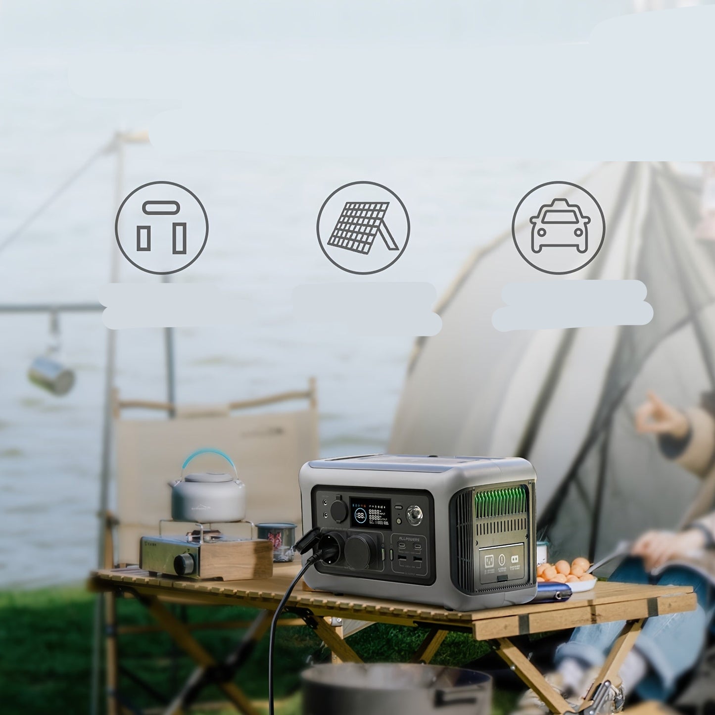 Draagbare Powerstation – Powerbank – Energievoorziening – Noodstroom – Camping Accu – 299Wh Lithiumbatterij – Snelladen 1 Uur - QUORE