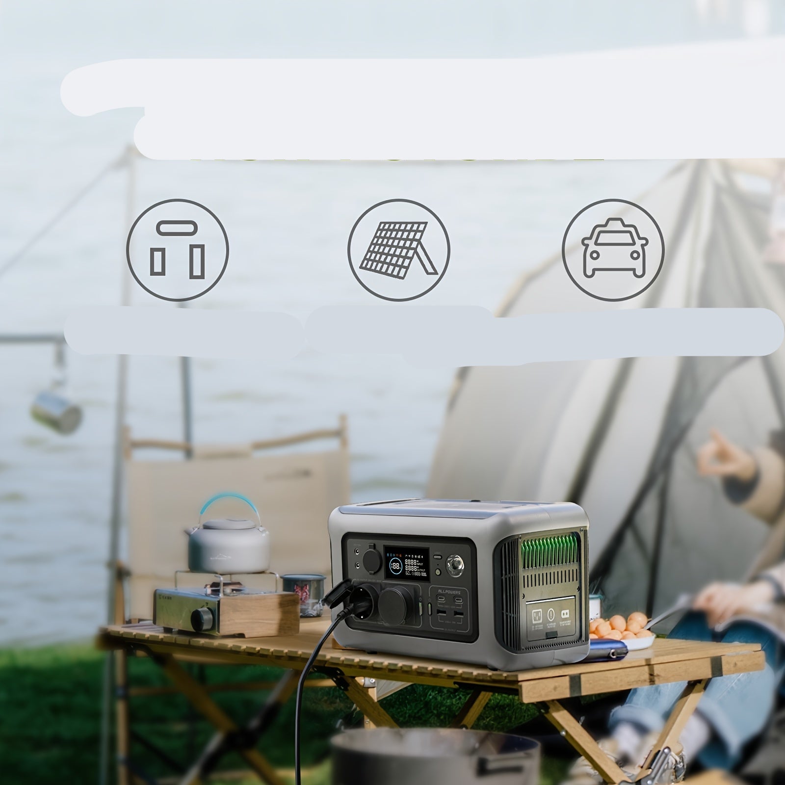 Draagbare Powerstation – Mobiele Batterij – Powerbank – Energiebron – Camping Accu – 299Wh LiFePO4 Batterij – 1200W Piekvermogen - QUORE