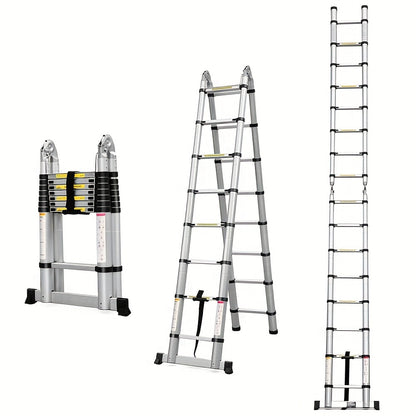 Uitklapladder – Vouwladder – Uitschuifladder – Telescopische Ladder – Trapladder – 5 Meter Lengte – Lichtgewicht Aluminium – Max Belastbaarheid 150 kg