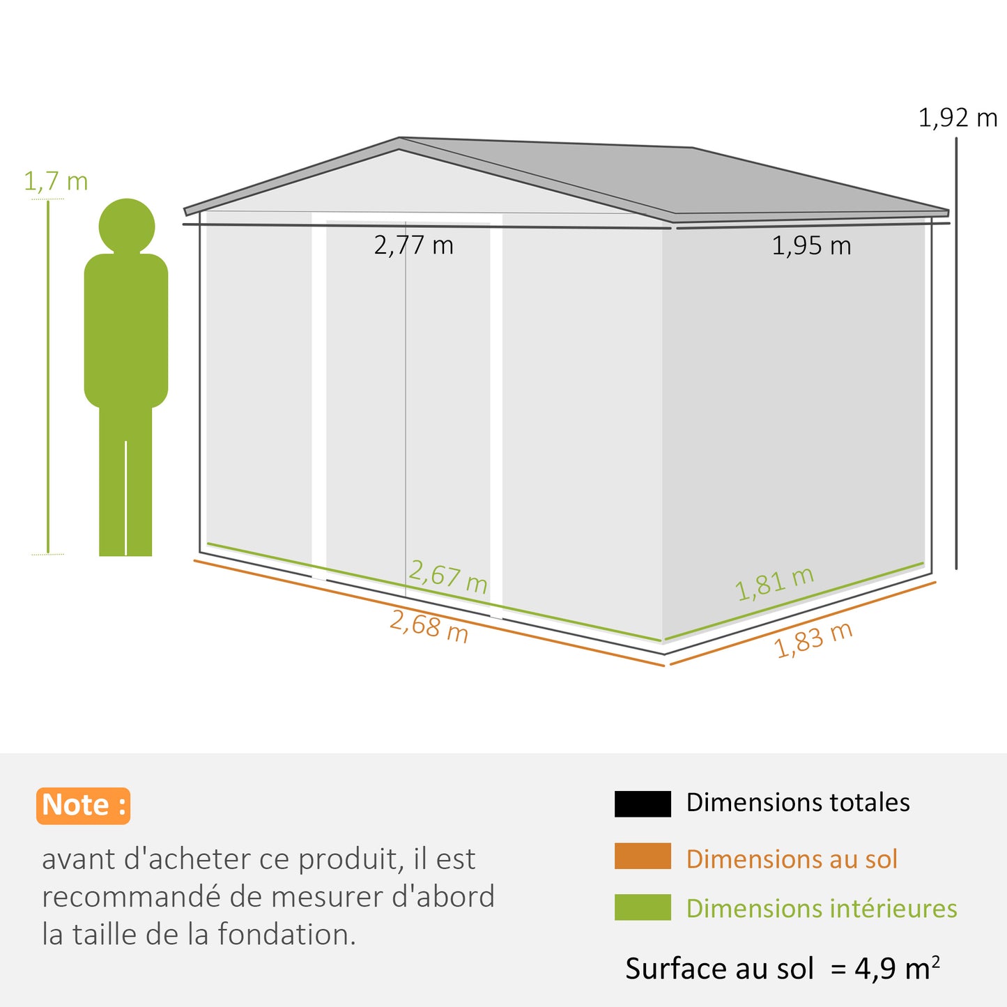 Tuinhuisje – Tuinkast – Tuinschuur – Berging – Opberghok – 4,9 m² Ruimte – Gegalvaniseerd Staal Geel Met Schuifdeuren En Ventilatie