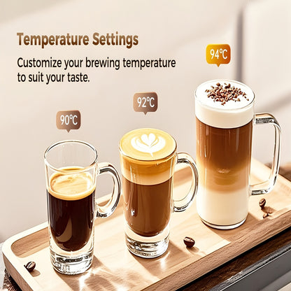 Espressomachine – Koffiezetapparaat – Espressoapparaat – Latte Macchiato Maker – Cappuccino Machine – 20 Bar Pompdruk – LCD Touchscreen Met Melkopschuimer