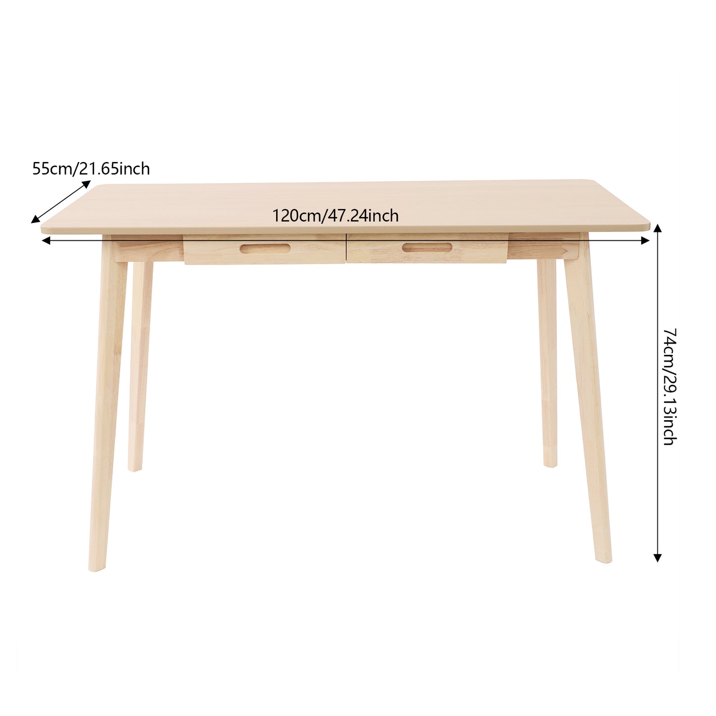 Bureau – Computerbureau – Bureautafel – Schrijftafel – Werktafel – Extra Brede Werkruimte 120x55 cm – Massief Hout Met Eikenfineer, Robuust A-Frame Ontwerp