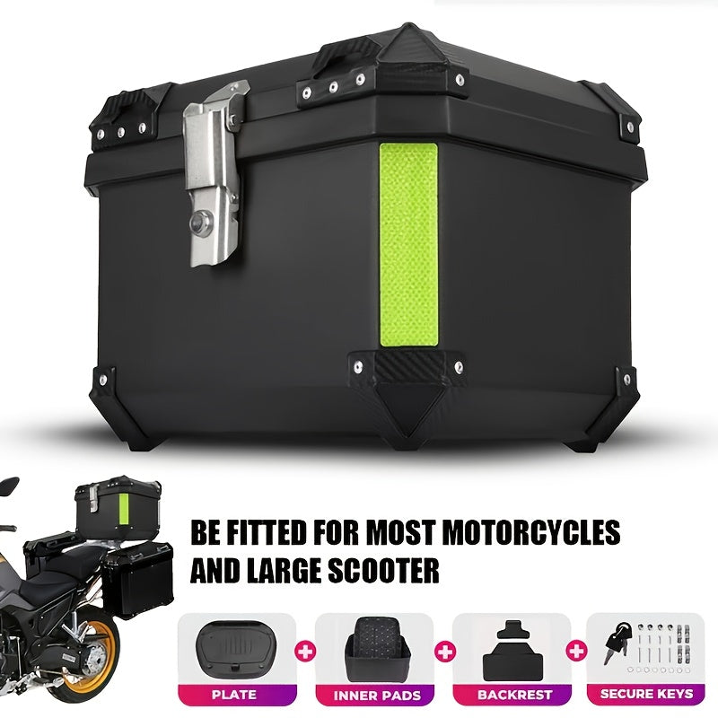 Motorbox – Motor Topkoffer – Motor Kofferbak – Motor Bagagebox – Motor Opbergbox – 45 Liter – Versterkt ABS Kunststof – Veilig Slot