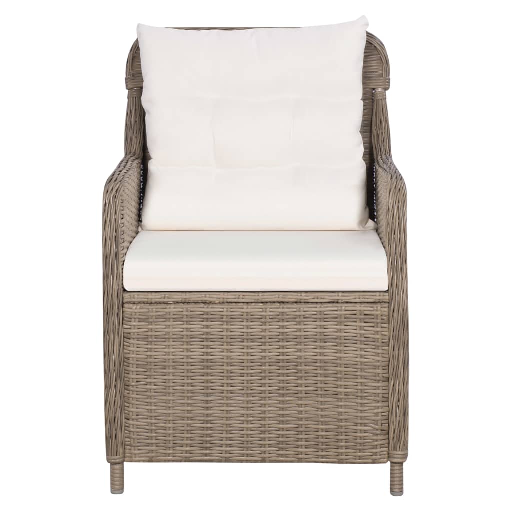 Tuinset – Loungeset – Zitgroep – Buitenmeubelen – Tuinmeubilair – Acaciahouten Tafel – Weerbestendige PE-Rattan Stoelen