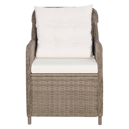 Tuinset – Loungeset – Zitgroep – Buitenmeubelen – Tuinmeubilair – Acaciahouten Tafel – Weerbestendige PE-Rattan Stoelen