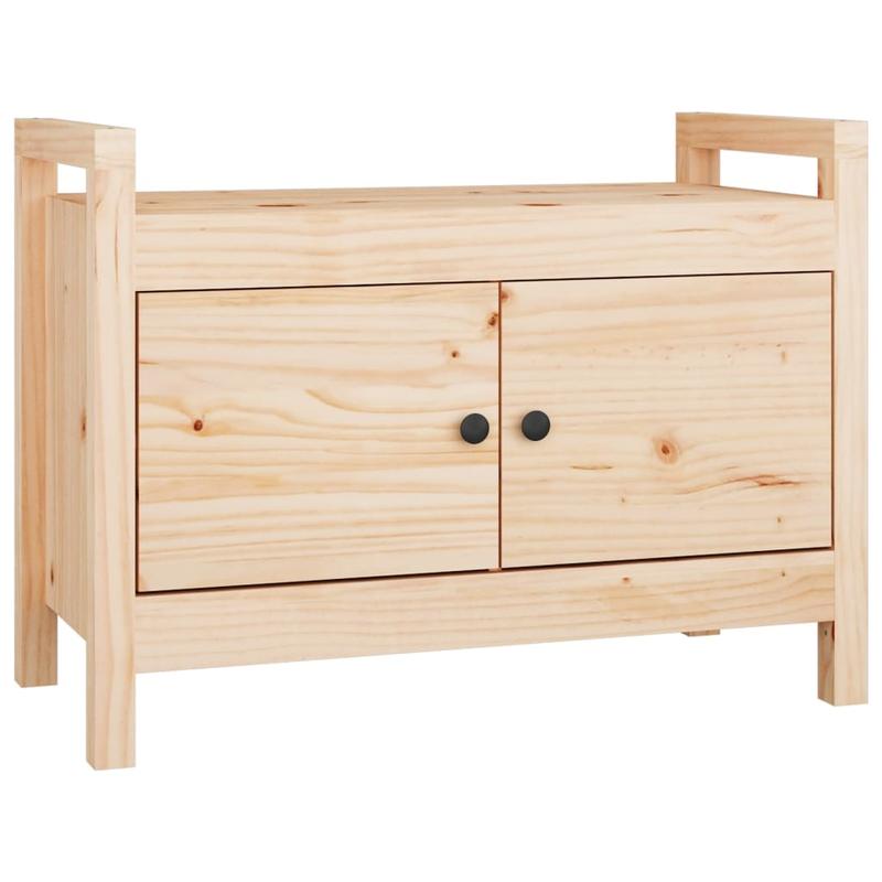 This Bench, Measuring 80X40X60 Cm And Made of Solid Pine Wood, Is Ideal As a Shoe Stool in Your Hallway Or As a Storage Stool in Your Living Room.