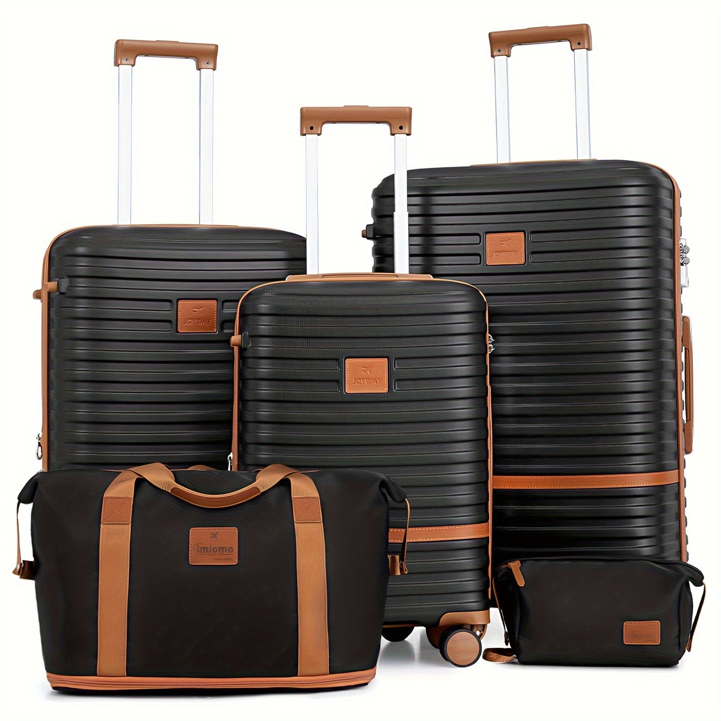 Kofferset – Reiskoffer – Handbagage – Trolley – Ruimbagage – Hardcase ABS – Telescoopgreep Aluminium – 360° Spinnerwielen – Cijferslot – Zwart – 20/24/28 Inch