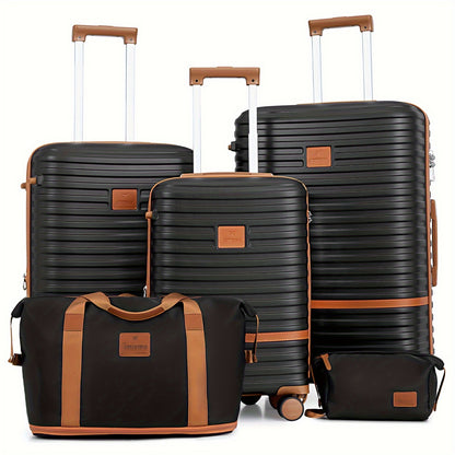 Kofferset – Reiskoffer – Handbagage – Trolley – Ruimbagage – Hardcase ABS – Telescoopgreep Aluminium – 360° Spinnerwielen – Cijferslot – Zwart – 20/24/28 Inch